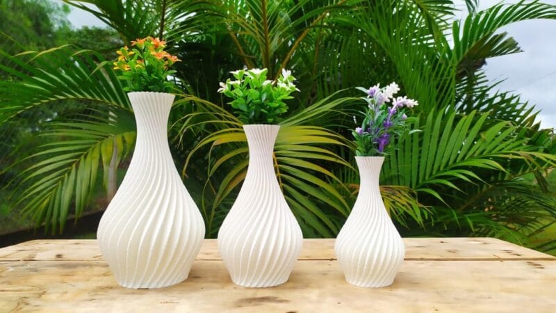 kit 3 Vasinhos Jarros Espirais - Desing Moderno para Decoração