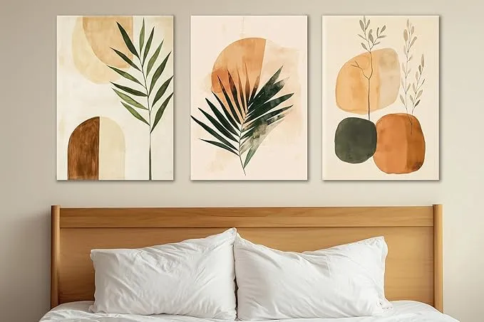 Kit 3 Quadros Decorativos Canvas 50x70 cm, Abstrato